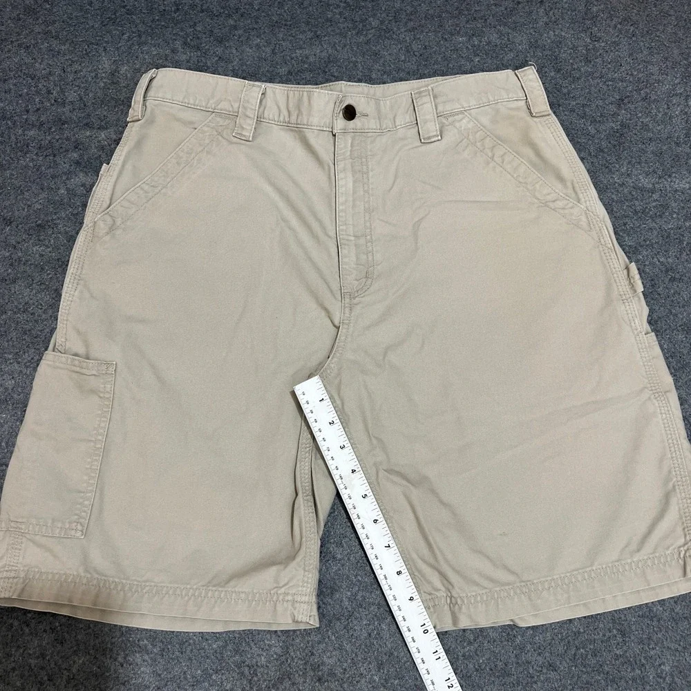 Carhartt B147 Loose Fit Canvas Carpenter Shorts Tan Khaki Men's Size 36 Workwear